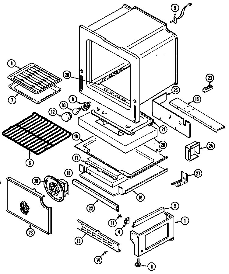 Jenn-Air FCG20610B oven/base diagram
