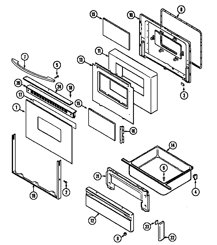 Jenn-Air FCG20610B door/drawer diagram