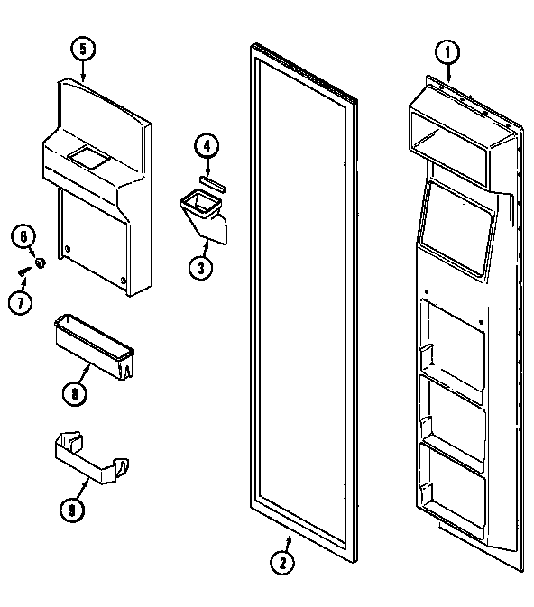Jenn-Air JS20Y8DW freezer inner door diagram