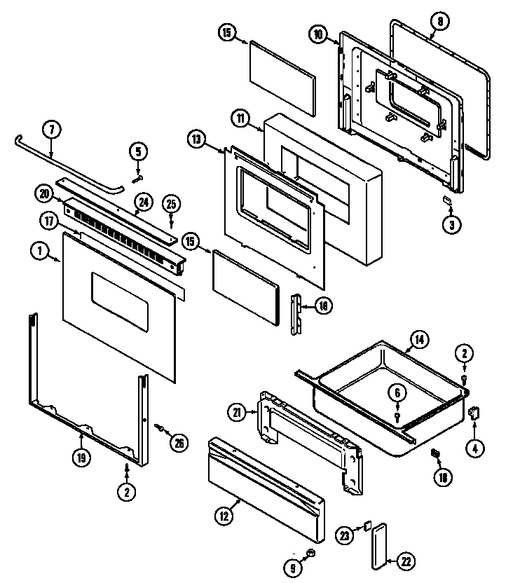 Jenn-Air SCG20200W door/drawer diagram