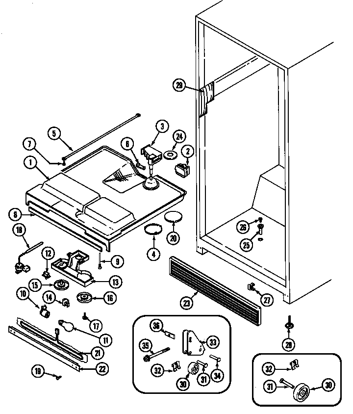 Jenn-Air JRTD229LW fresh food compartment diagram