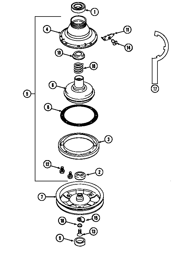 Maytag LAT9206ABM clutch (9206/8826aae,aam) diagram