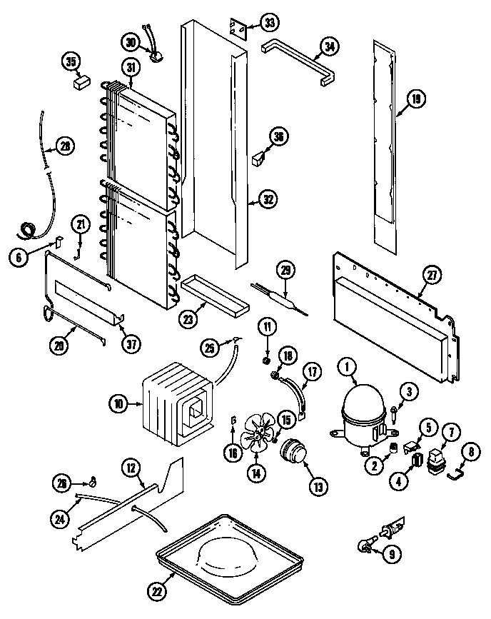 Maytag GS20B6C3EV unit compartment & system diagram