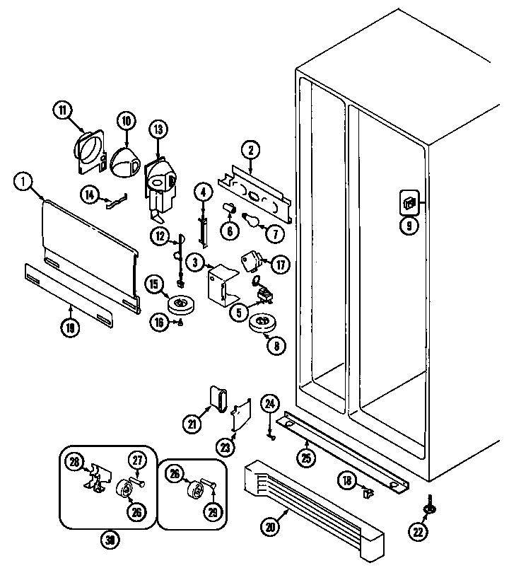 Maytag GS20B6C3EV fresh food compartment diagram
