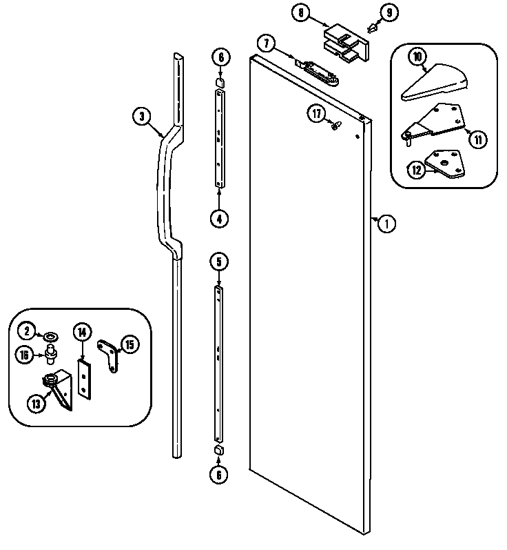 Maytag GS20B6C3EV fresh food outer door diagram