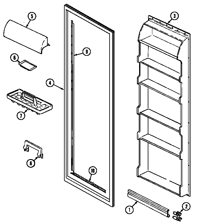 Maytag GS20B6C3EV fresh food inner door diagram