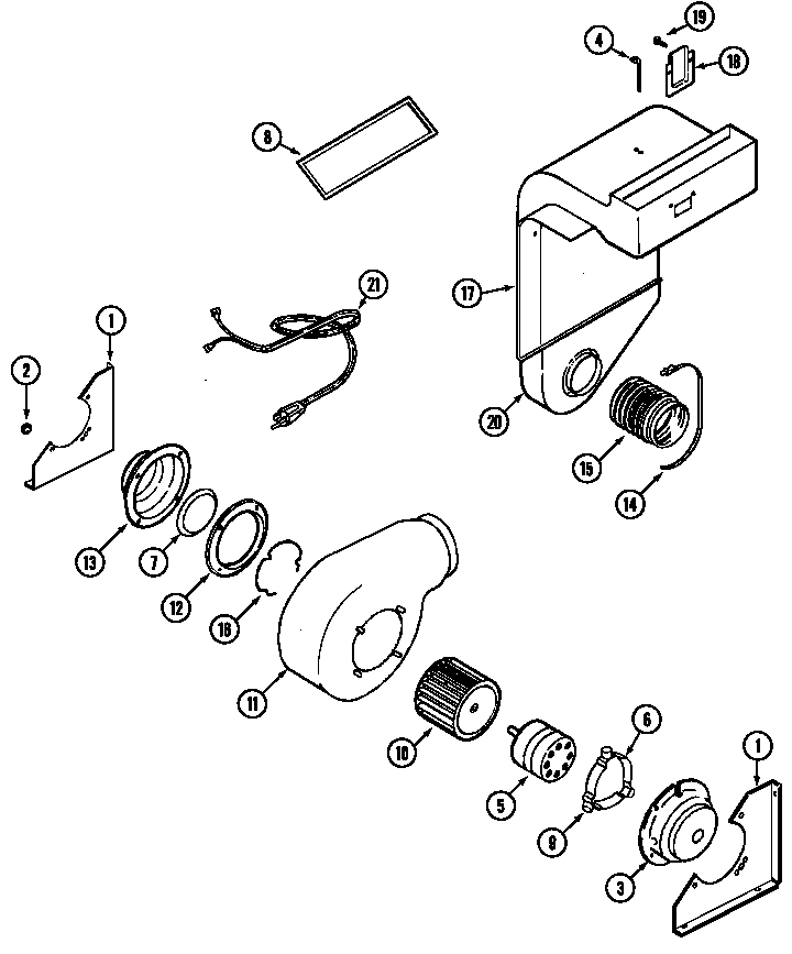 Kenmore 62946969 blower motor-plenum diagram
