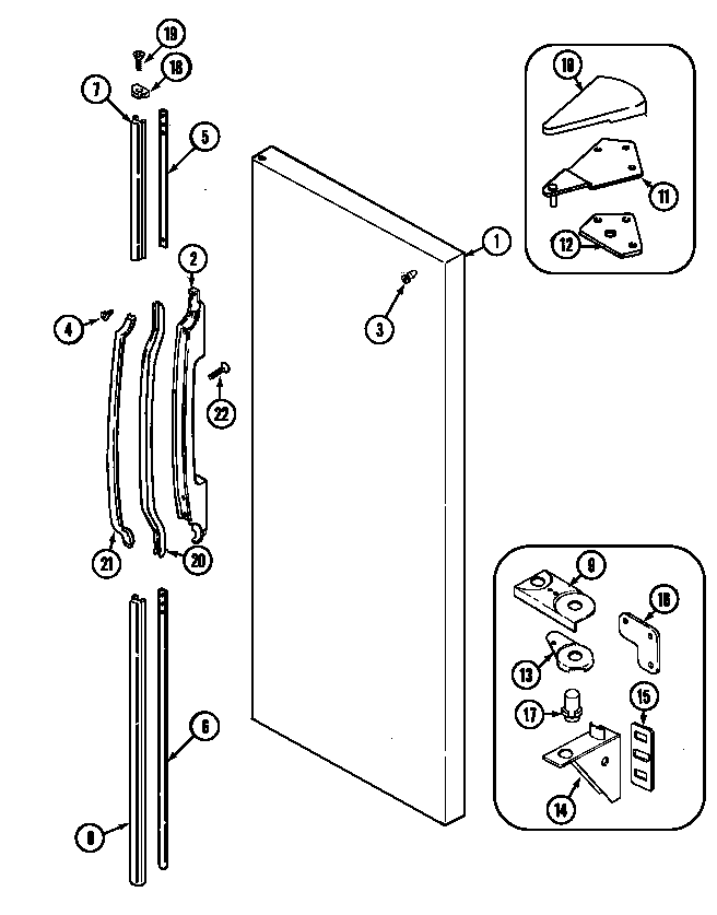 Maytag GC20B7C3EB fresh food outer door diagram