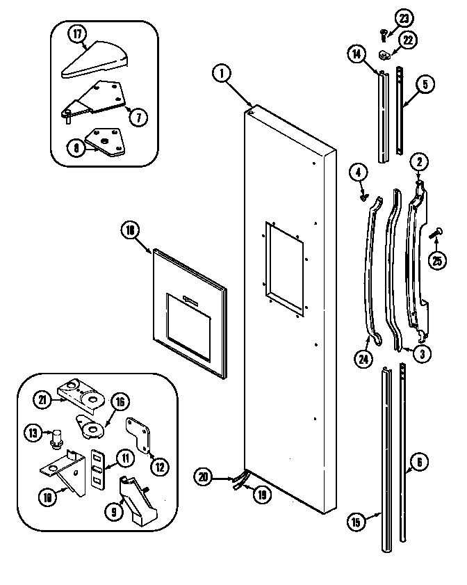 Maytag GC20B7C3EB freezer outer door diagram