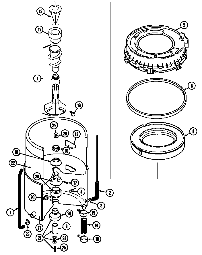 Maytag LAT8816AAM tub diagram
