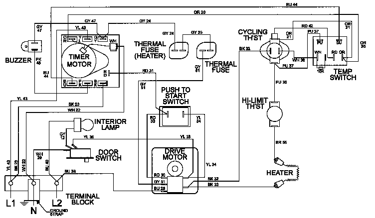 Maytag LDE4916ACE wiring information diagram