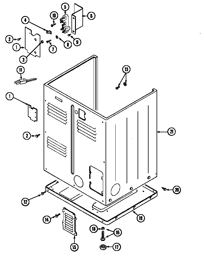 Maytag LDE8426ACM cabinet-rear diagram