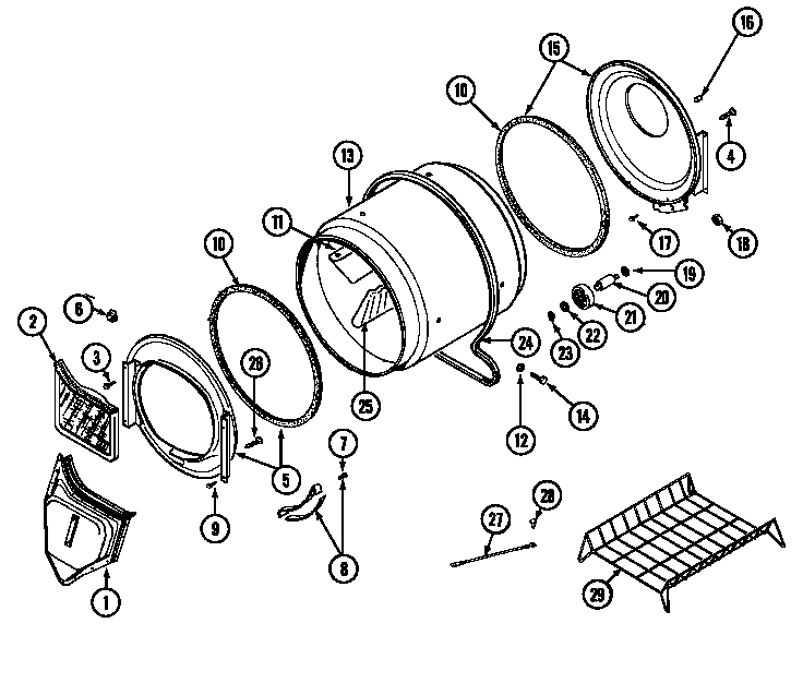 Maytag LDE8506ACM tumbler diagram