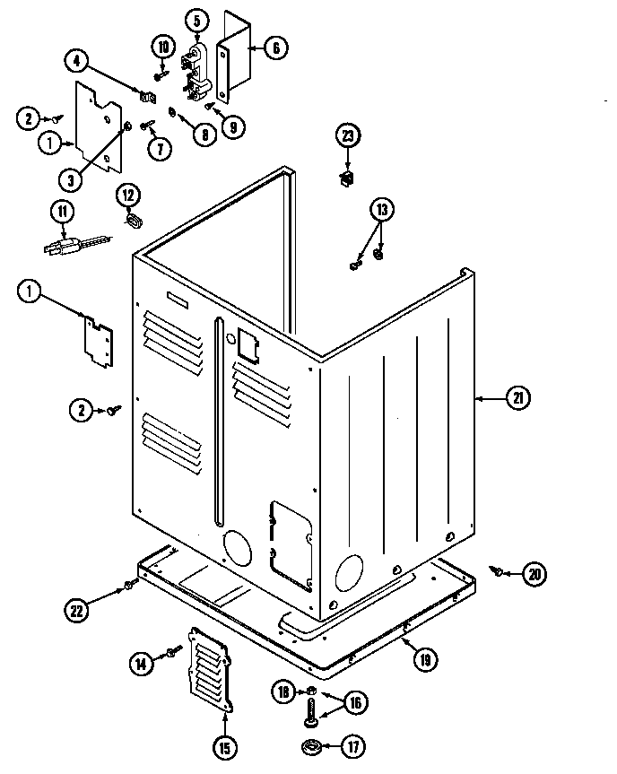 Maytag LDG8606AAM cabinet-rear diagram