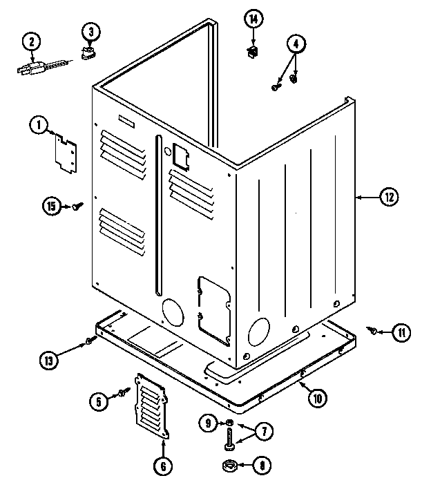 Maytag LDG9606AAM cabinet-rear diagram