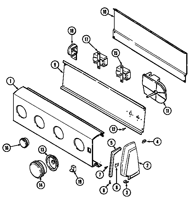 Admiral LATA401AGM control panel diagram