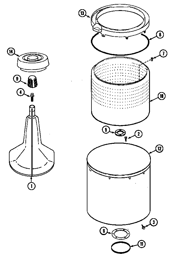 Admiral LATA401AGM tub diagram