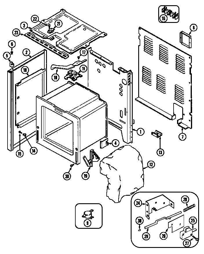 Maytag CRE9600CGE body diagram