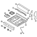 Jenn-Air J31100PAW control panel/top assembly diagram