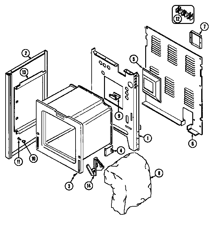 Maytag 629.46779 body (serial prefix 11) diagram