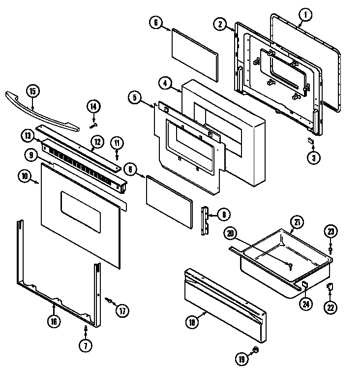 Maytag 629.46779 door/drawer (serial prefix 11) diagram