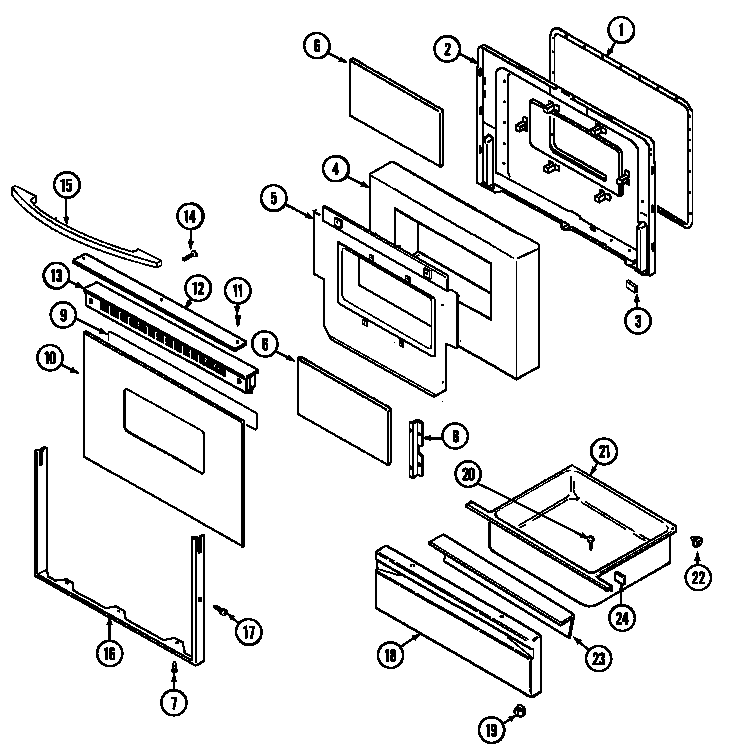 Maytag 629.46779 door/drawer (serial prefix 12) diagram