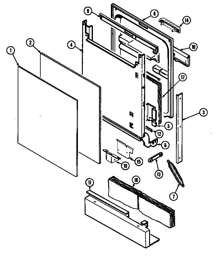 Magic Chef DU4500B-C door diagram