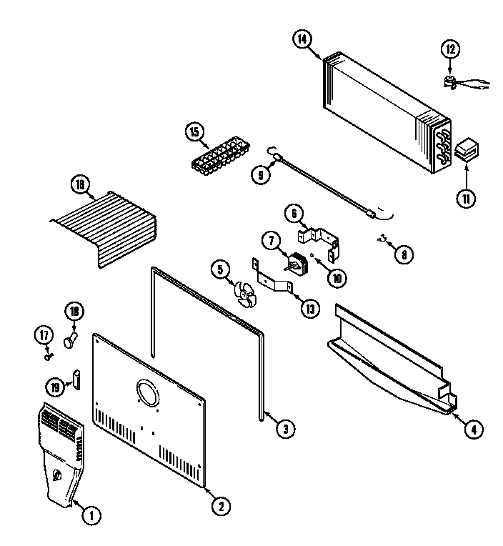 Magic Chef CTB1722ARW freezer compartment (bisque) (ctb1722arq) diagram