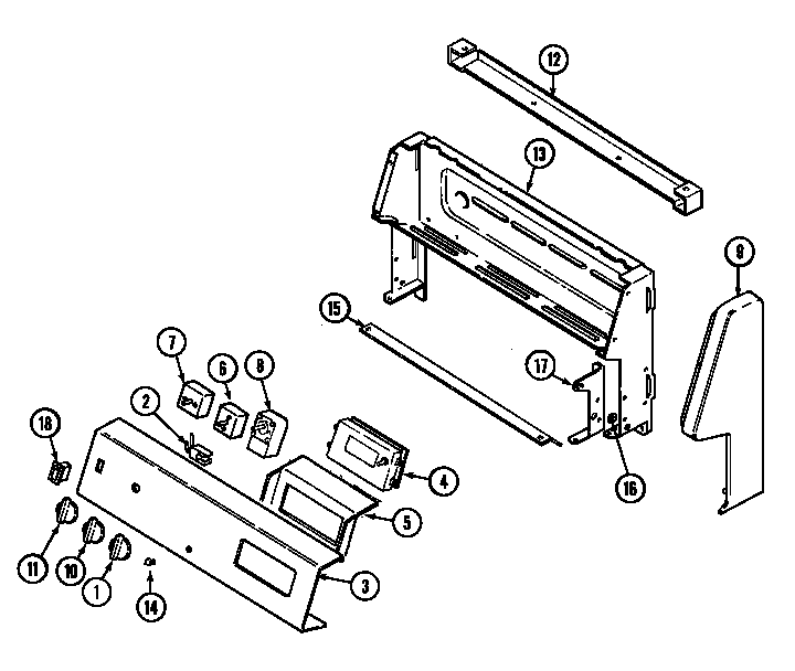 Maytag GA3631XUWG control panel diagram