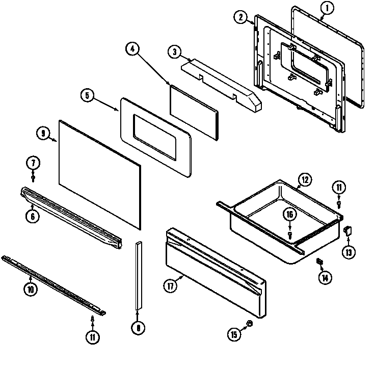 Maytag GA3631XUWG door/drawer diagram