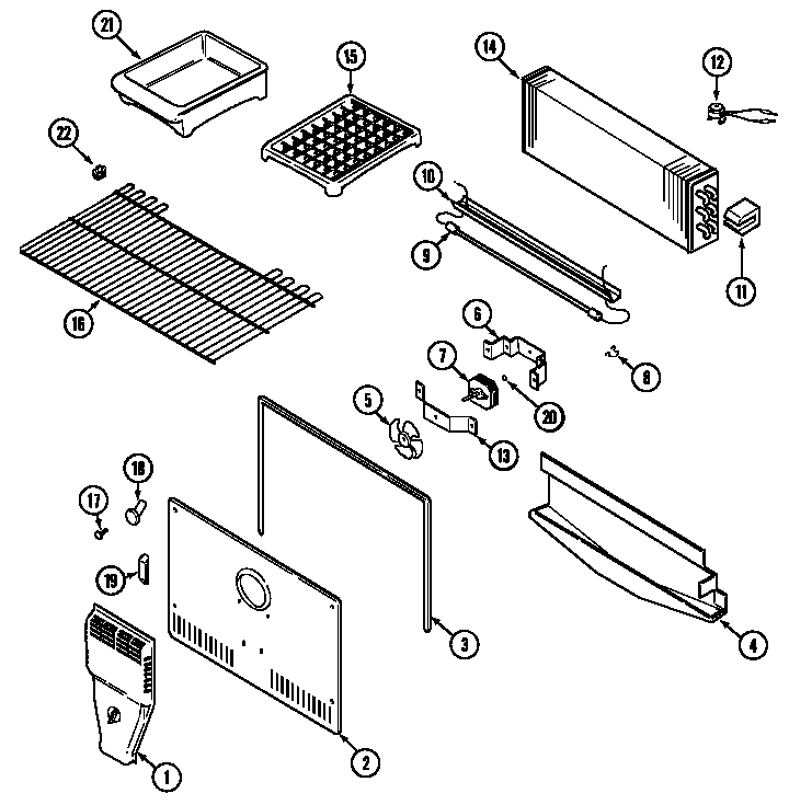 Maytag MTB1753ARA freezer compartment diagram