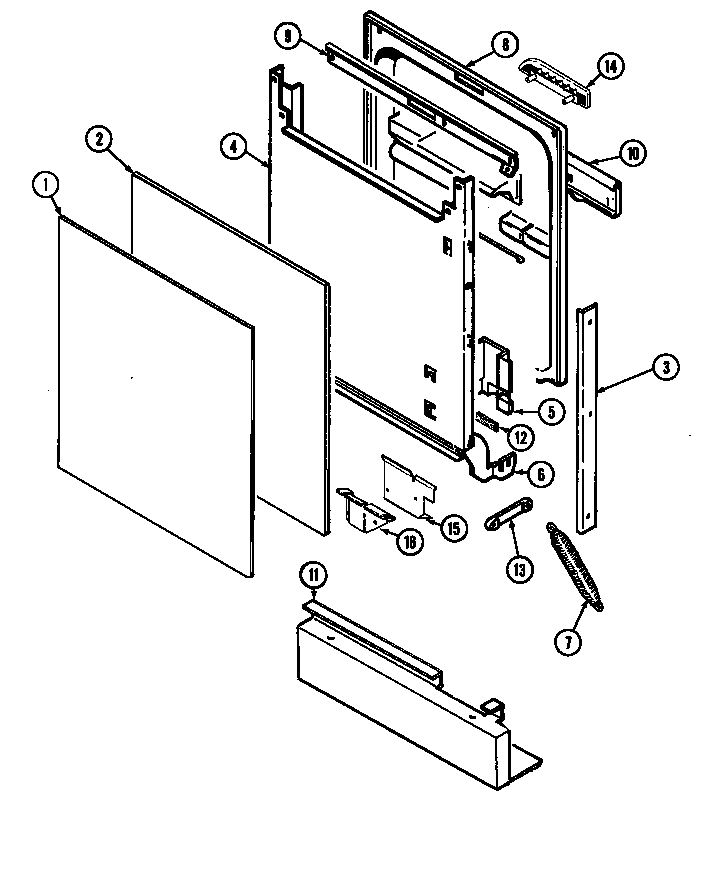 Maytag DWU3000AAE door diagram