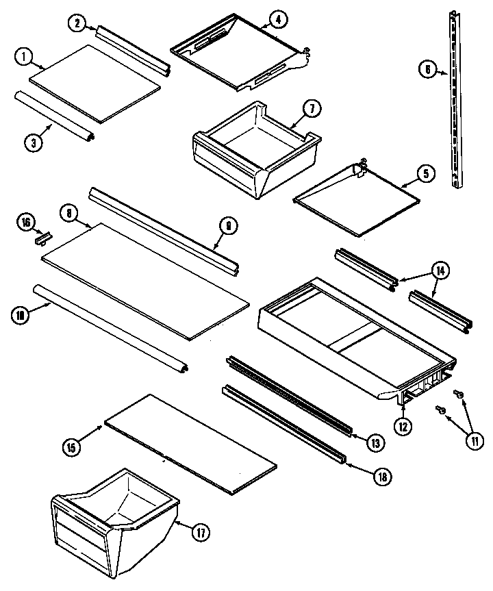 Magic Chef CTB1723ARW shelves & accessories (ctb1723ara) (ctb1723arw) diagram
