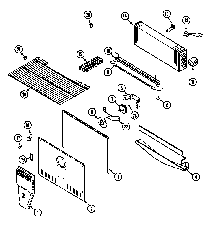 Magic Chef CTB1723ARW freezer compartment (ctb1723ara) (ctb1723arw) diagram