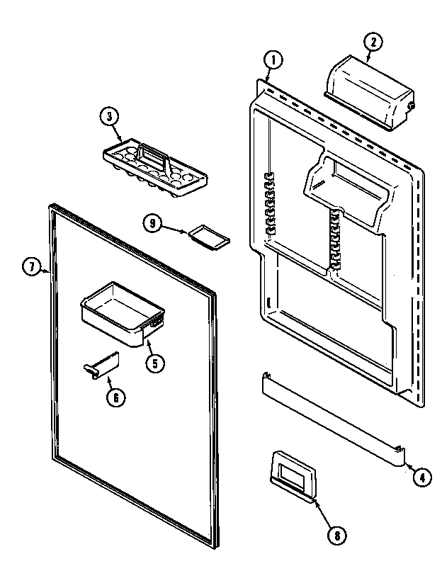 Jenn-Air JTB1987ARW fresh food inner door diagram