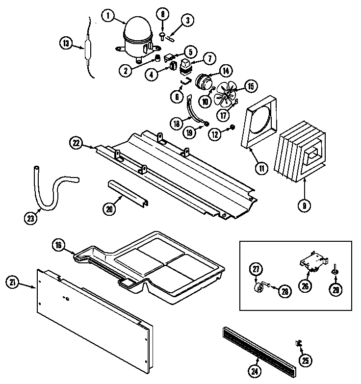Magic Chef CTM1921ARW compressor (ctb1921ara) (ctb1921arw) (ctm1921arw) diagram