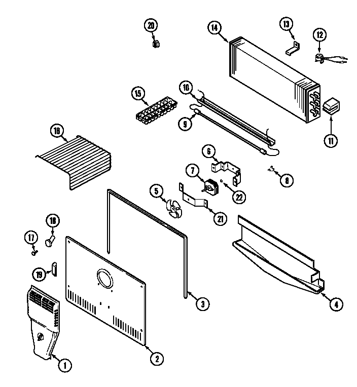 Magic Chef CTM1921ARW freezer compartment (ctb1921ara) (ctb1921arw) (ctm1921arw) diagram