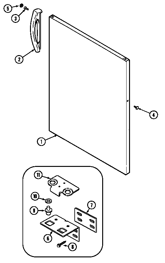 Magic Chef CTM1921ARW fresh food outer door (ctb1921ara) (ctb1921arw) (ctm1921arw) diagram