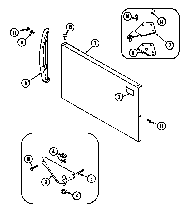 Magic Chef CTM1921ARW freezer outer door (bisque) (ctb1921arq) diagram