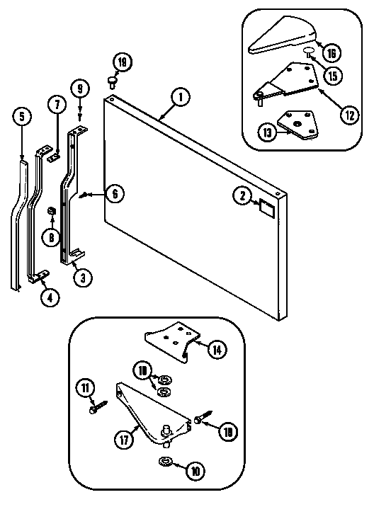 Admiral ATF1913ARW freezer outer door diagram