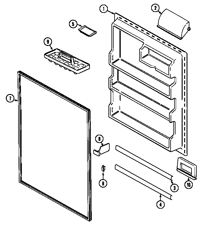 Magic Chef CTB1924ARA fresh food inner door diagram