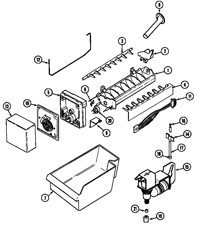 Magic Chef CTB2124ARB optional ice maker kit-uki1000axx diagram
