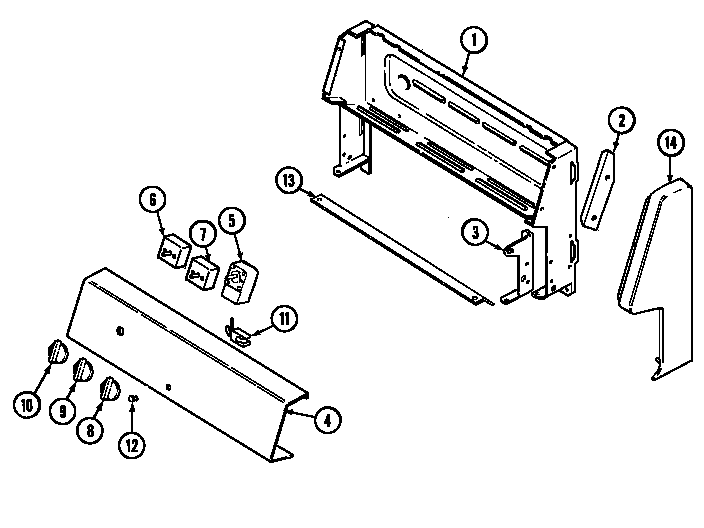 Maytag MER1140AAW control panel diagram