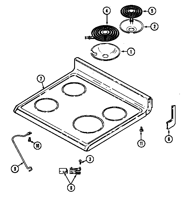 Maytag MER1140AAW top assembly diagram