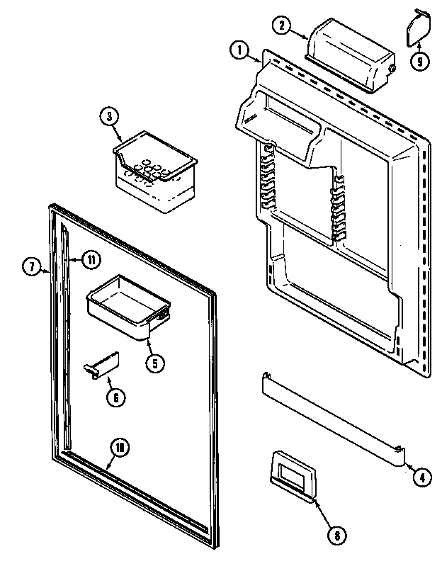Maytag MTB2156AEB fresh food inner door diagram