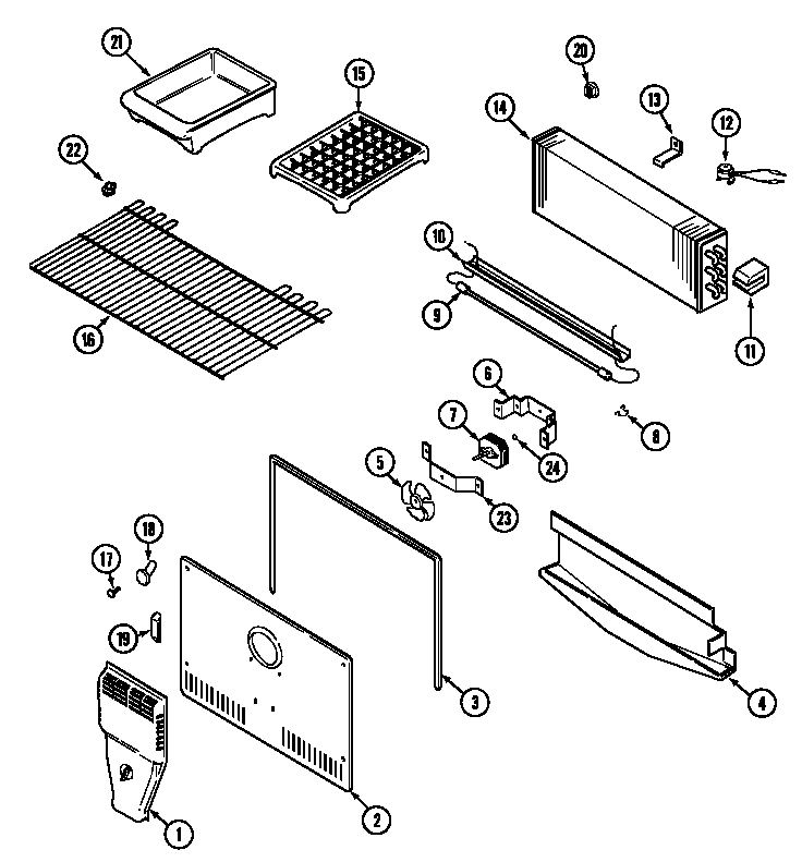 Maytag GT1526PVCW freezer compartment diagram