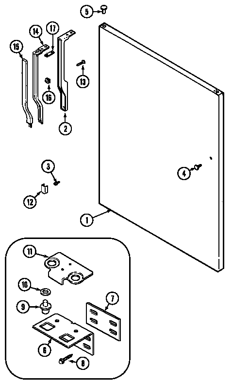 Maytag GT1526PVCW fresh food outer door diagram