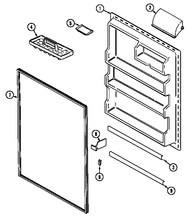 Maytag GT1526PVCW fresh food inner door diagram