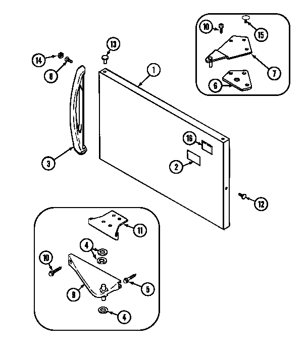 Norge NTB1511ARW freezer outer door diagram