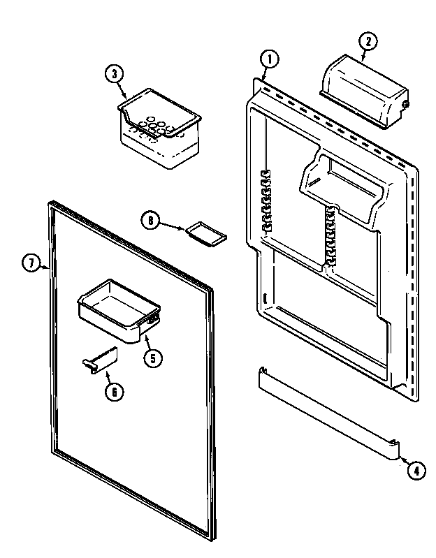 Jenn-Air JTB2186ARW fresh food inner door diagram